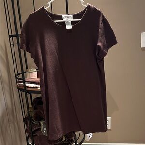 Talbots Dark Brown Short Sleeve Tee